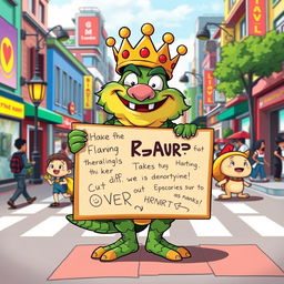 A cartoon-style image of King Wart, also known as Mamu, depicted as a humorous character