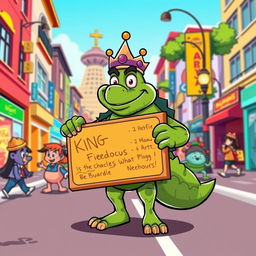 A cartoon-style image of King Wart, also known as Mamu, depicted as a humorous character