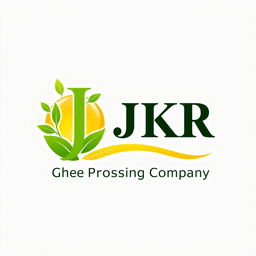 An organic 3D logo for 'JKR Ghee Processing Company'