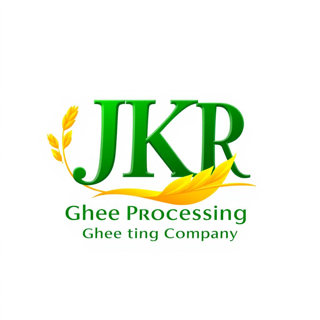 An organic 3D logo for 'JKR Ghee Processing Company'