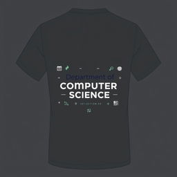 A charcoal grey t-shirt design featuring a stylish and classic back graphic