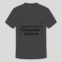 A charcoal grey t-shirt design featuring a stylish and classic back graphic