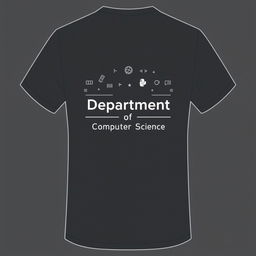 A charcoal grey t-shirt design featuring a stylish and classic back graphic