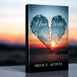 A captivating book cover design for a novel titled 'Una Parte de Mi' by Carlos E