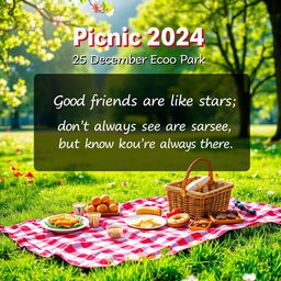 A vibrant and inviting poster for an event titled "Picnic 2024"