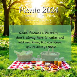 A vibrant and inviting poster for an event titled "Picnic 2024"