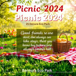 A vibrant and inviting poster for an event titled "Picnic 2024"