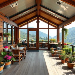 A charming prefab house designed as a cozy cafe located in the picturesque landscape of Nepal