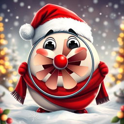 A humorous rendition of the 'Padoru' meme character, featuring a face designed to look like a fan