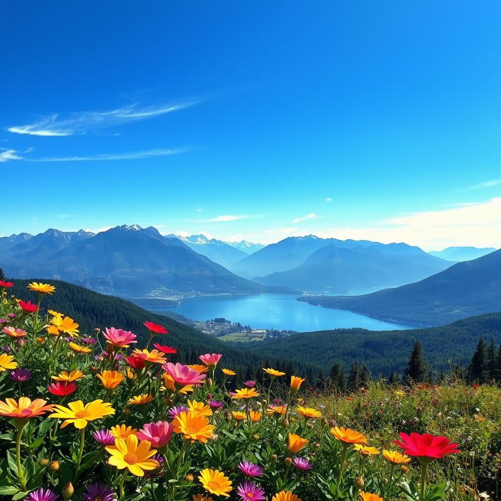 An image depicting a beautiful scenic landscape that has been artistically enhanced with a surreal effect