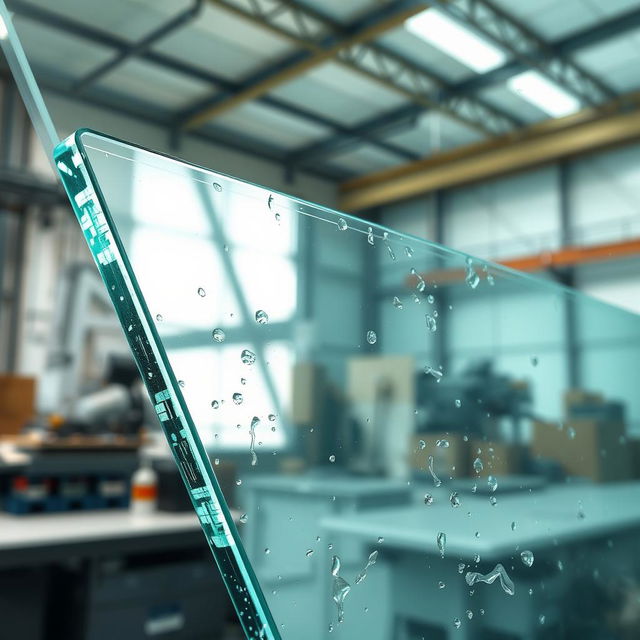 A detailed illustration of toughened glass, showcasing its clarity and strength