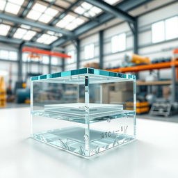 A detailed illustration of toughened glass, showcasing its clarity and strength