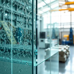 A detailed illustration of toughened glass, showcasing its clarity and strength