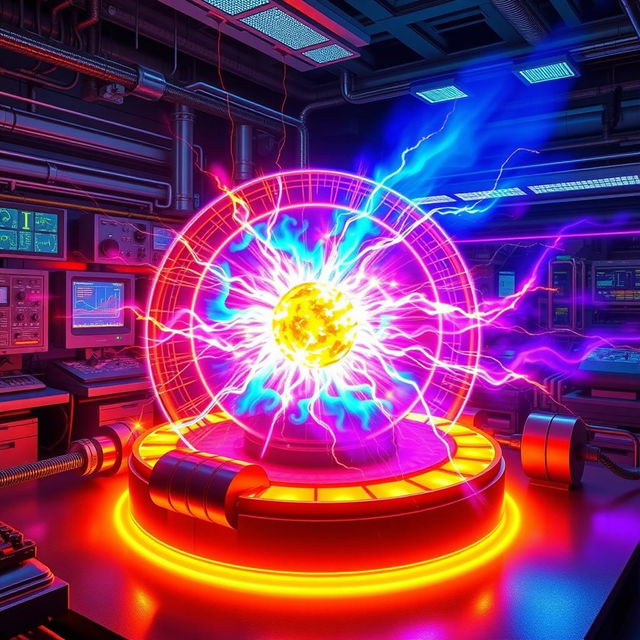 A stunning illustration of a hot cathode spherical star discharge within a polywell fusion reactor