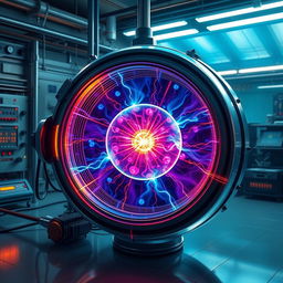 A stunning illustration of a hot cathode spherical star discharge within a polywell fusion reactor