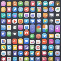 A high-resolution digital art image displaying an iPhone screen filled with various app icons