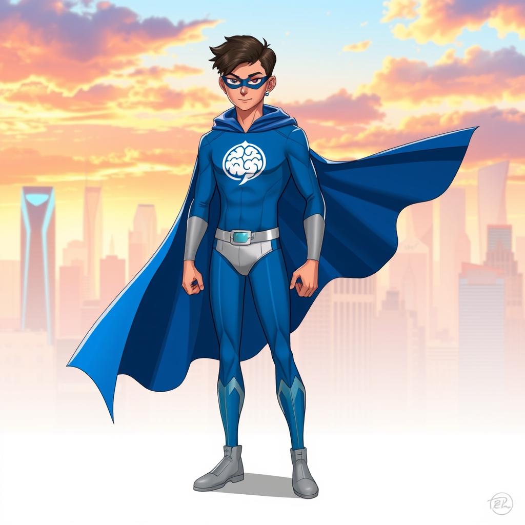 A superhero character concept for 'Mindflight', a 14-year-old boy named Liam Cruz residing in Nova City