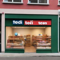 A high-resolution photograph showcasing the exterior of a Tedi store