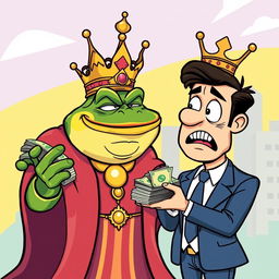 A cartoon-style illustration of King Wart, also known as Mamu, in a playful vector style