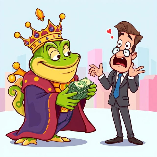 A cartoon-style illustration of King Wart, also known as Mamu, in a playful vector style