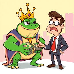 A cartoon-style illustration of King Wart, also known as Mamu, in a playful vector style