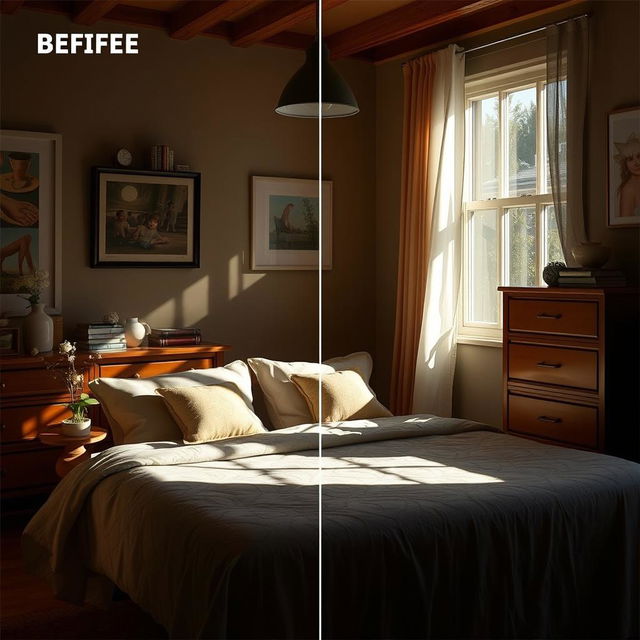 Adjust the lighting on an image to create a warmer and more inviting atmosphere