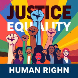 A visually striking human rights poster designed for the NCC (National Civil Rights Coalition), featuring symbols of equality and justice