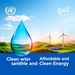 A visually striking poster showcasing two of the UN's Sustainable Development Goals (SDGs)