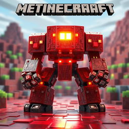 A detailed and artistic texture design for a redstone golem in Minecraft