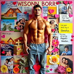 A vibrant and inspiring vision board filled with images symbolizing personal goals