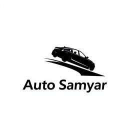 A minimalistic logo design for Auto Samyar featuring a single color scheme