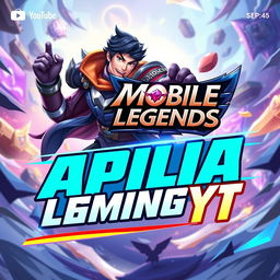 A vibrant and dynamic YouTube banner design for a channel named 'ApriliaGamingYT'