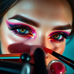 A close-up image of captivating and beautifully made-up eyes, showcasing stunning eye makeup techniques