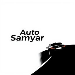A minimal logo design in monochromatic black for a car brand called 'Auto Samyar'