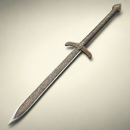 A digital art image of a high-quality elven falchion