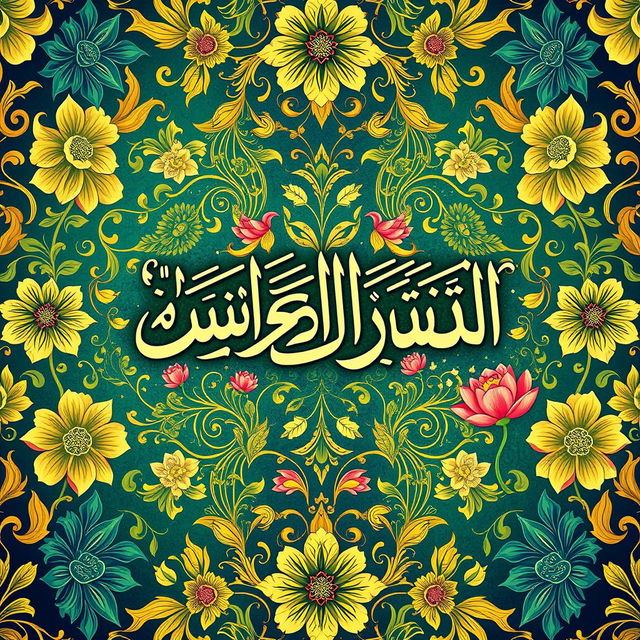 A beautiful and vibrant wall wallpaper design featuring the name 'اسی برکت والا نام' in elegant calligraphy