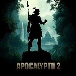 A dramatic teaser poster for a fictional movie titled 'APOCALYPTO 2', set in a lush, dense jungle environment filled with ancient ruins