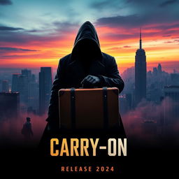 A thrilling movie poster for the upcoming film 'Carry-On', showcasing an intense and mysterious atmosphere