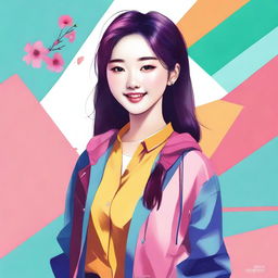 A digital art image of a stylish Korean teenager