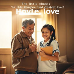 A heartfelt movie poster depicting the tender love between a middle-class father and his teenage daughter