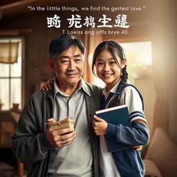 A heartfelt movie poster depicting the tender love between a middle-class father and his teenage daughter