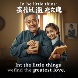 A heartfelt movie poster depicting the tender love between a middle-class father and his teenage daughter