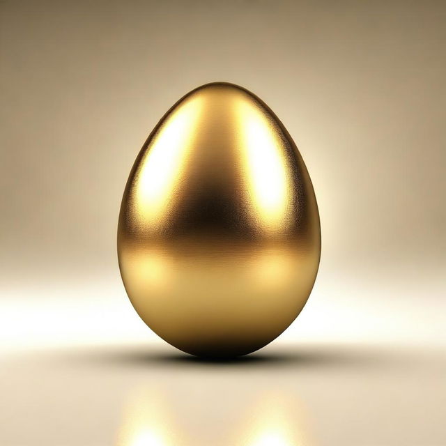 A high-resolution digital image of a golden egg