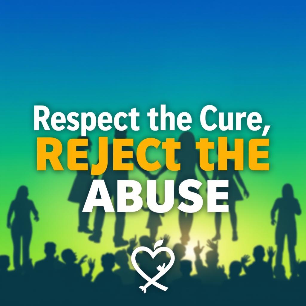 A motivational poster featuring the slogan 'Respect the Cure, Reject the Abuse' prominently displayed