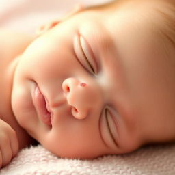 A close-up photograph of a newborn baby with a prominent congenital mole on the skin