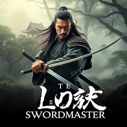 A dramatic movie poster for 'The Lost Swordmaster'