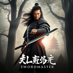 A dramatic movie poster for 'The Lost Swordmaster'