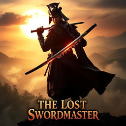 A dramatic movie poster for "The Lost Swordmaster" depicting a mysterious and skilled swordsman in an ancient setting