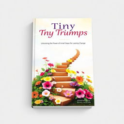 A captivating book cover for 'Tiny Triumphs: Unlocking the Power of Small Steps for Lasting Change'