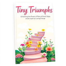 A captivating book cover for 'Tiny Triumphs: Unlocking the Power of Small Steps for Lasting Change'